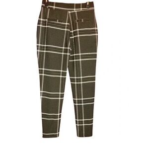Women's Plaid Trousers - Black and White